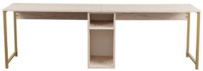 Íróasztal Twin Study Desk - Travertine, Arany