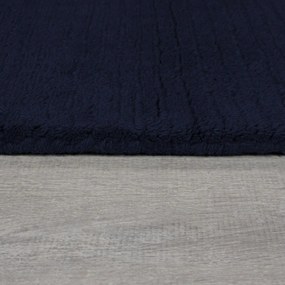 Sötétkék kézi szövésű gyapjú szőnyeg 200x290 cm Textured Wool Border – Flair Rugs