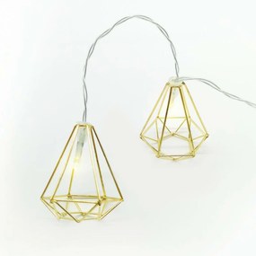 Aca Lighting fém rombuszok, 10 LED-es díszlánc elemekkel (3xAA), pulzáló