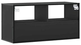 fekete szerelt fa és fém TV-szekrény 80x31x39,5 cm
