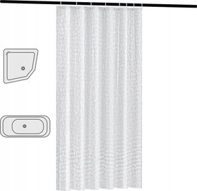 Zuhanyfüggöny átlátszó 3D hatás 180*200cm áttetsző