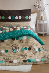 Poli-pamut ágynemű 2 ágyra CIRCLES GREEN, zöld Ágyneműhuzat mérete: 2 db 70 x 90 cm | 2 db 140 x 200 cm