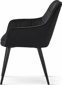 Étkezőfotel VARSI VELVET fekete lábakkal, fekete