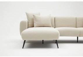 PISA L-alakú sarokgarnitúra, krémszínű, balos