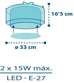 Dalber 76116 - Gyermek mennyezeti lámpa JUNGLE 2xE27/15W/230V