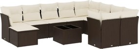 vidaXL 11 részes barna polyrattan kerti ülőgarnitúra párnákkal