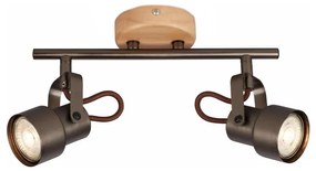 Brilo - LED spotlámpa TAHUN 2xGU10/5W/230V barna