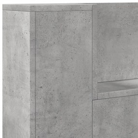 betonszürke áthidalószekrény LED-világítással 120x16,5x103,5 cm