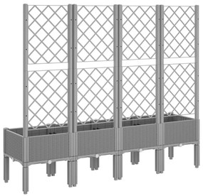 világosszürke PP rácsos kerti ültetőláda 160 x 40 x 142 cm