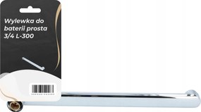 Mosdó kifolyócső egyenes ezüst csaptelep 3/4 300mm Cb