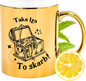 Prémium Arany Csillogó Bögre Iza Ajándék Nyomtatott Fotóval