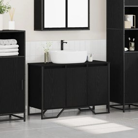 Fürdőszobai mosdószekrény Fekete tölgy 91x35x60 cm Szerelt fa