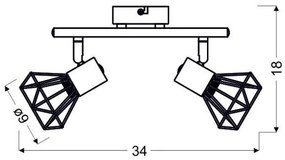 Spotlámpa VERVE 2xE14/40W/230V