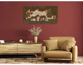 Li-Go 5012/B/4 - LED fali dekoráció LED/10W/5V 30000 mAh 120x60 cm tölgy