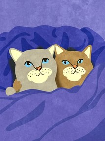 Illusztráció Cats in Bed, Raissa Oltmanns