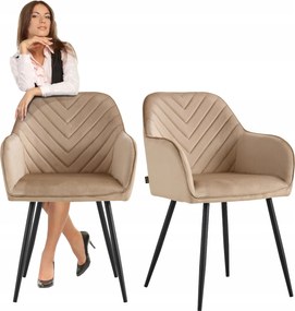 Kárpitozott Velúr Szék Harry Viking Sötét Bézs Nappaliba És Étkezőbe