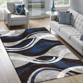 Eredeti szőnyeg absztrakt mintával, kék-szürke színben Lățime: 160 cm | Lungime: 220 cm