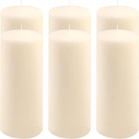 Paraffin gyertya 25 cm 30 óra égési idő 6 db krém szín