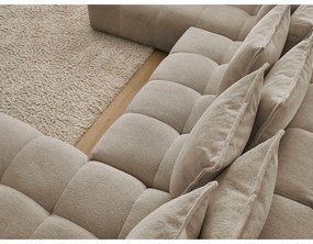 Szürkésbarna zsenília kinyitható-tárolóhelyes sarokkanapé (bal oldali-U alakú) Everest – Bobochic Paris