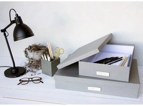 Oskar szürke irattartó doboz címkével, A4 - Bigso Box of Sweden