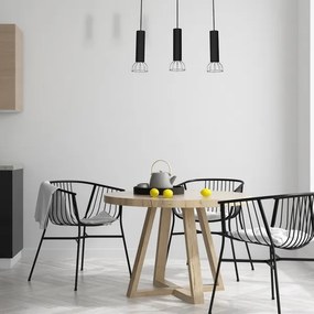 Csillár zsinóron DANTE 3xGU10/25W/230V fekete/fényes króm