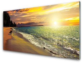 Üvegkép Sun Beach Sea Landscape 140x70 cm