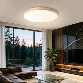 BRILAGI - Dimmelhető lámpatest WOODLINE LED/100W/230V 3000-6000K tölgy átm. 80 cm + távirányító