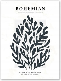 Boho absztrakt fekete-fehér Poszter 21x30 cm #T40