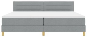 Box Spring Ágy Matrac &amp; LED Világítással Szürke 200x200 cm Szövet