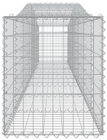 vidaXL 15 db íves horganyzott vas gabion kosár 400x50x60/80 cm
