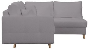 Sötétszürke buklé sarokkanapé (jobb oldali) Ariella – Ropez