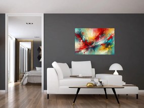 Kép – Absztrakció pirossal (90x60 cm)