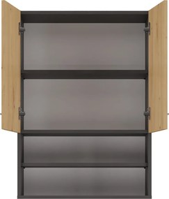 Pola mini DK felső fürdőszoba szekrény, antracit-tölgy