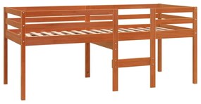 viaszbarna tömör fenyőfa magasított ágy 90x190 cm