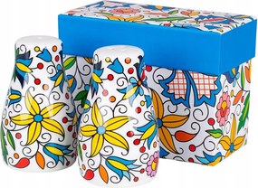 Pola és Tola” só- és borsszóró szett – Folkstar kerámia, kasúb mintával