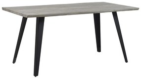Modern Szürke Fa És Fekete Étkezőasztal 160 x 90 cm WITNEY Beliani
