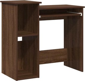 vidaXL barna tölgy szerelt fa íróasztal polcokkal 84x40x78 cm