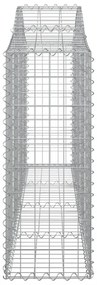 4 db íves horganyzott vas gabion kosár 200x30x80/100 cm