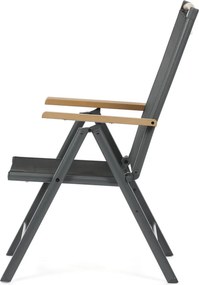 Kerti szék, alumínium, hálós kivitel, szürke, AZC-W1408 GREY