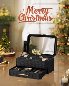 8 rekeszes óratartó doboz, tintafekete