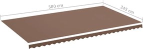 Barna csere napellenző ponyva 6 x 3,5 m