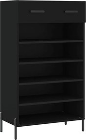 vidaXL fekete szerelt fa cipőszekrény 60 x 35 x 105 cm