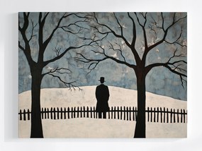 Vászonkép Canvas Tél Hó Fagy Fák Férfi Melankólia 80x60