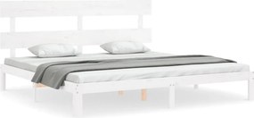 vidaXL fehér tömör fenyőfa ágy matrac nélkül 200 x 200 cm