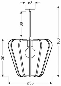 Fekete fém függőlámpa ø 35 cm Jonas – Candellux Lighting