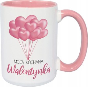 Fehér Bögre XXL Rózsaszín Középső és Fül Valentin napra Az Én Valentin Napom Személyre szabott