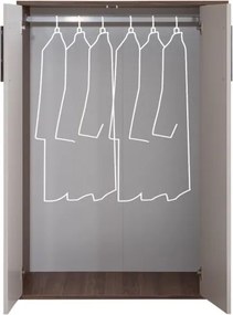 Milano gardróbszekrény, krém-barna, 95 cm