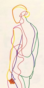 Poszter 50x100cm Szivárványos körvonal