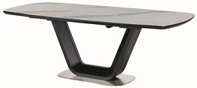 ARMANI CERAMIC asztal 160-220x90 fehér MARMUR/fekete