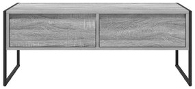 vidaXL Dohányzóasztal fiókkal Szürke Sonoma 100 x 46 x 40 cm Faanyag